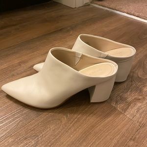 Marc fisher white mules